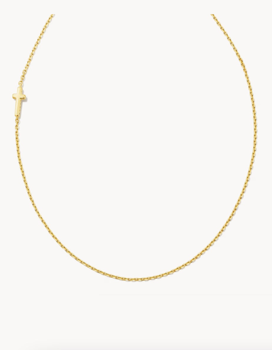 Cross Inline Necklace in 18k Gold Vermeil