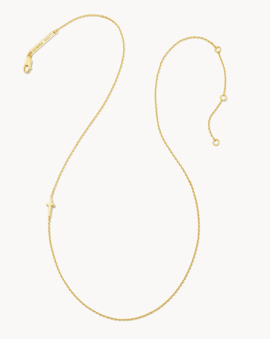 Cross Inline Necklace in 18k Gold Vermeil