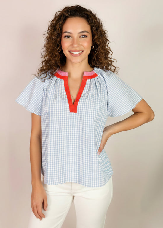 THML Gingham Patterned Top