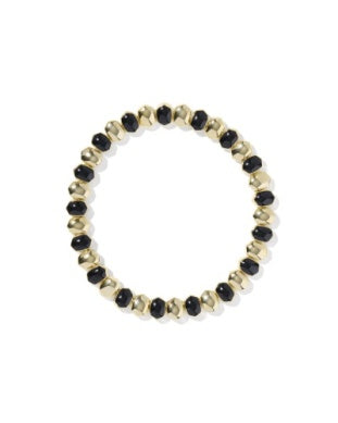 Daphne Enamel Stretch Bracelet GOLD BLACK ENAMEL