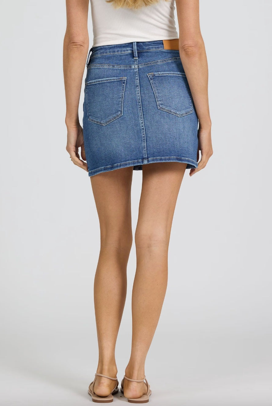 Quinn Denim Skirt Fog Sky