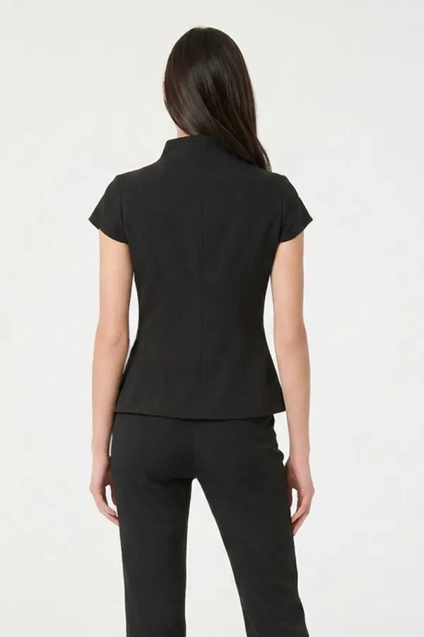 Double Breasted Cap Sleeve Top