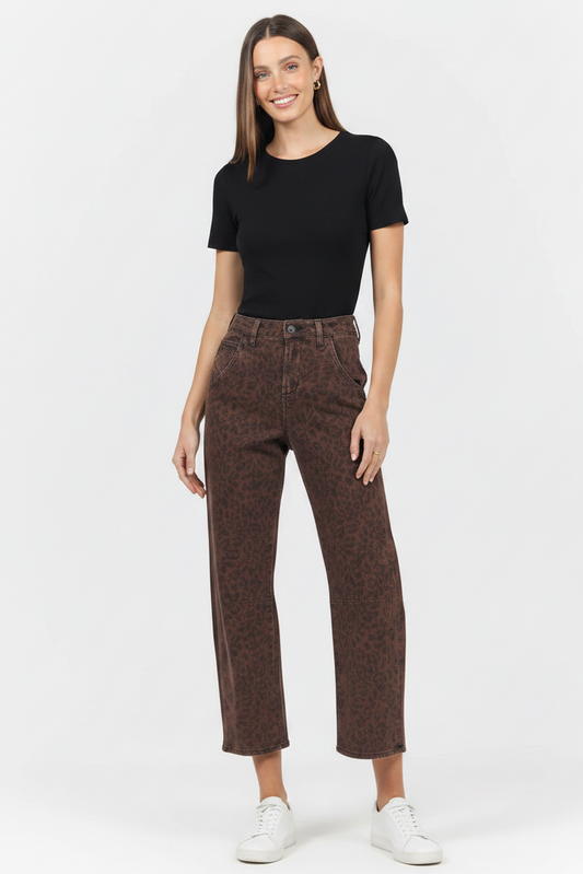 Lasso Brown Leopard Jean
