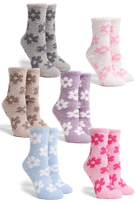 Daisy Fuzzy Crew Socks