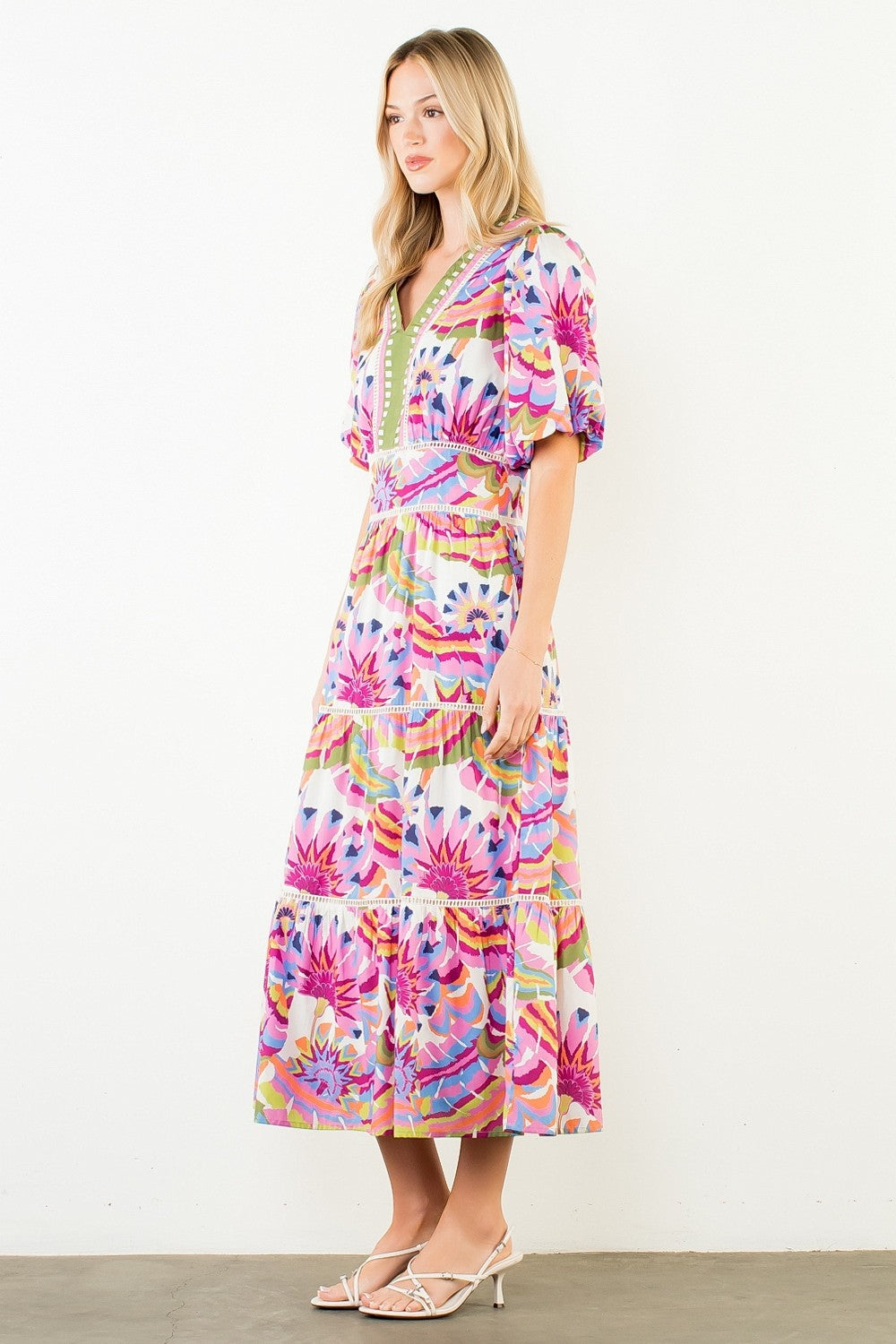 THML Daisy Tiered Midi Dress