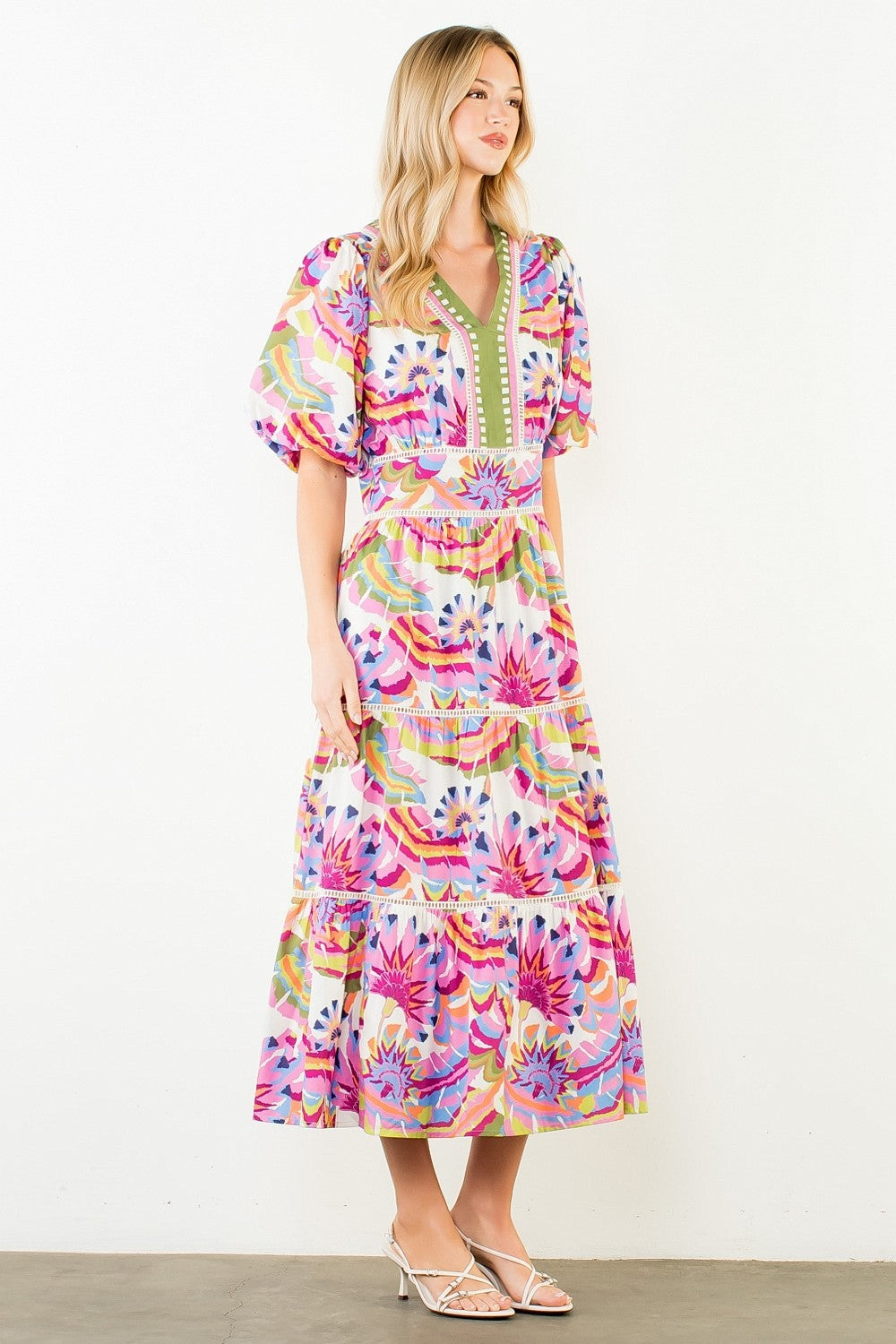 THML Daisy Tiered Midi Dress