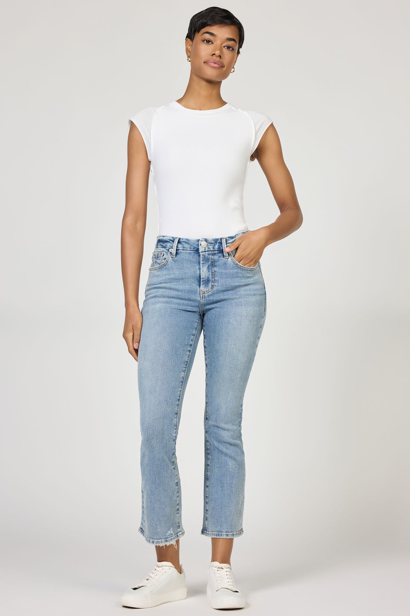 Jeanne Mid Rise Cropped Flare Jeans