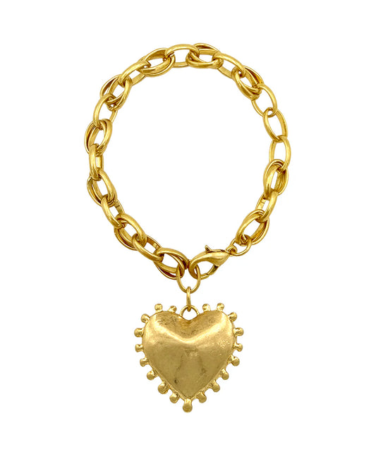 Dotted & Puffty Heart Bracelet