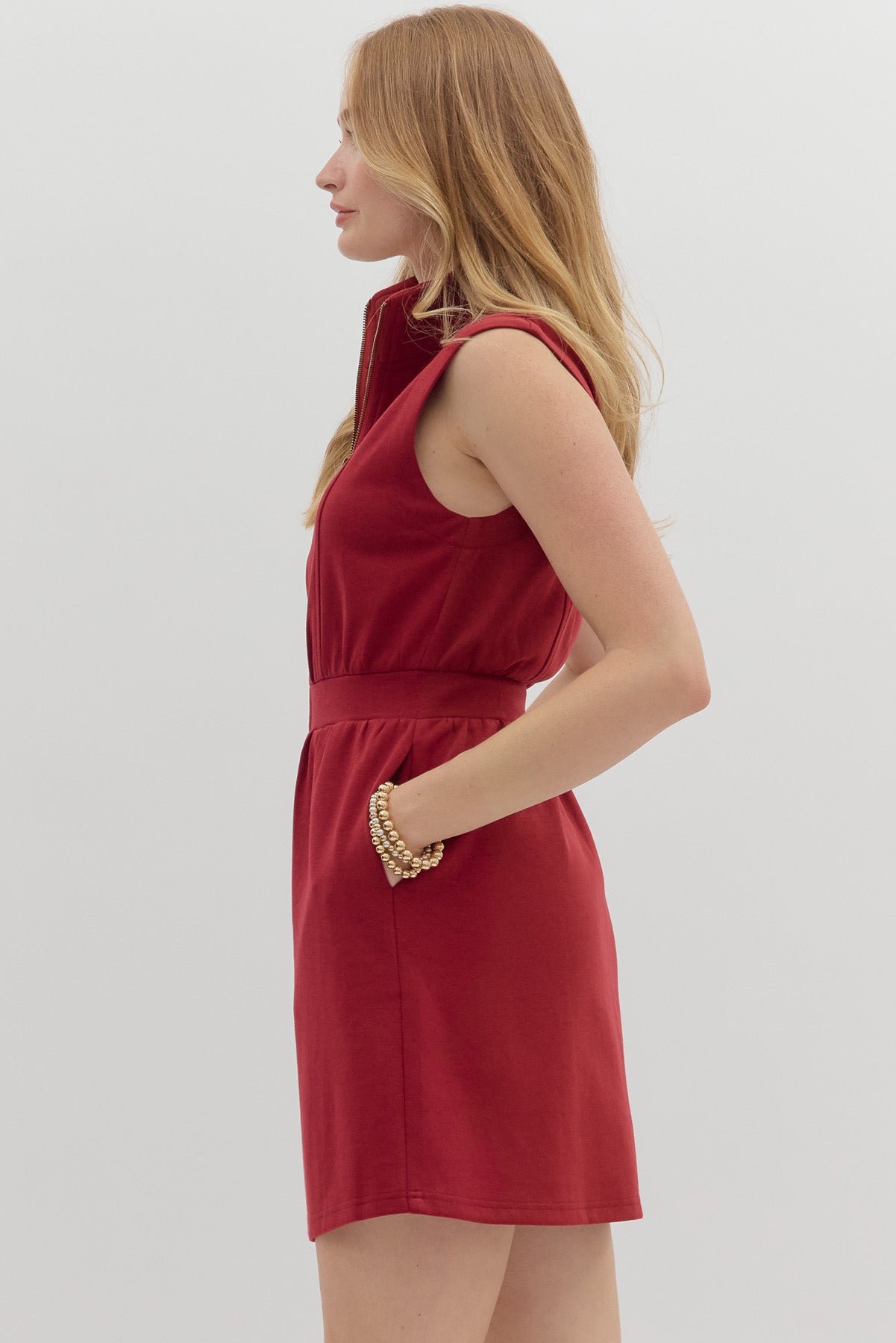 Zip-up Mini Dress