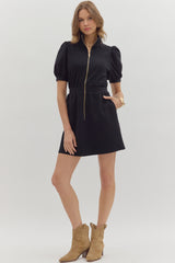 Zip-up Mini Dress