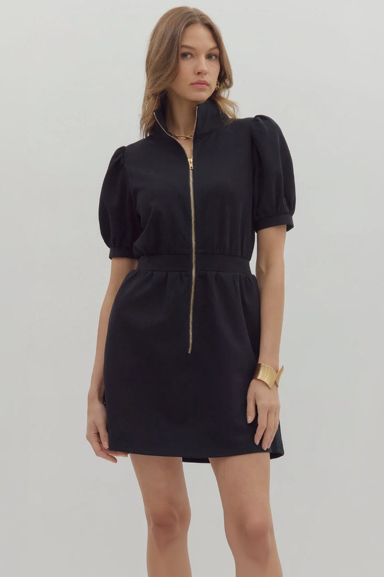 Zip-up Mini Dress