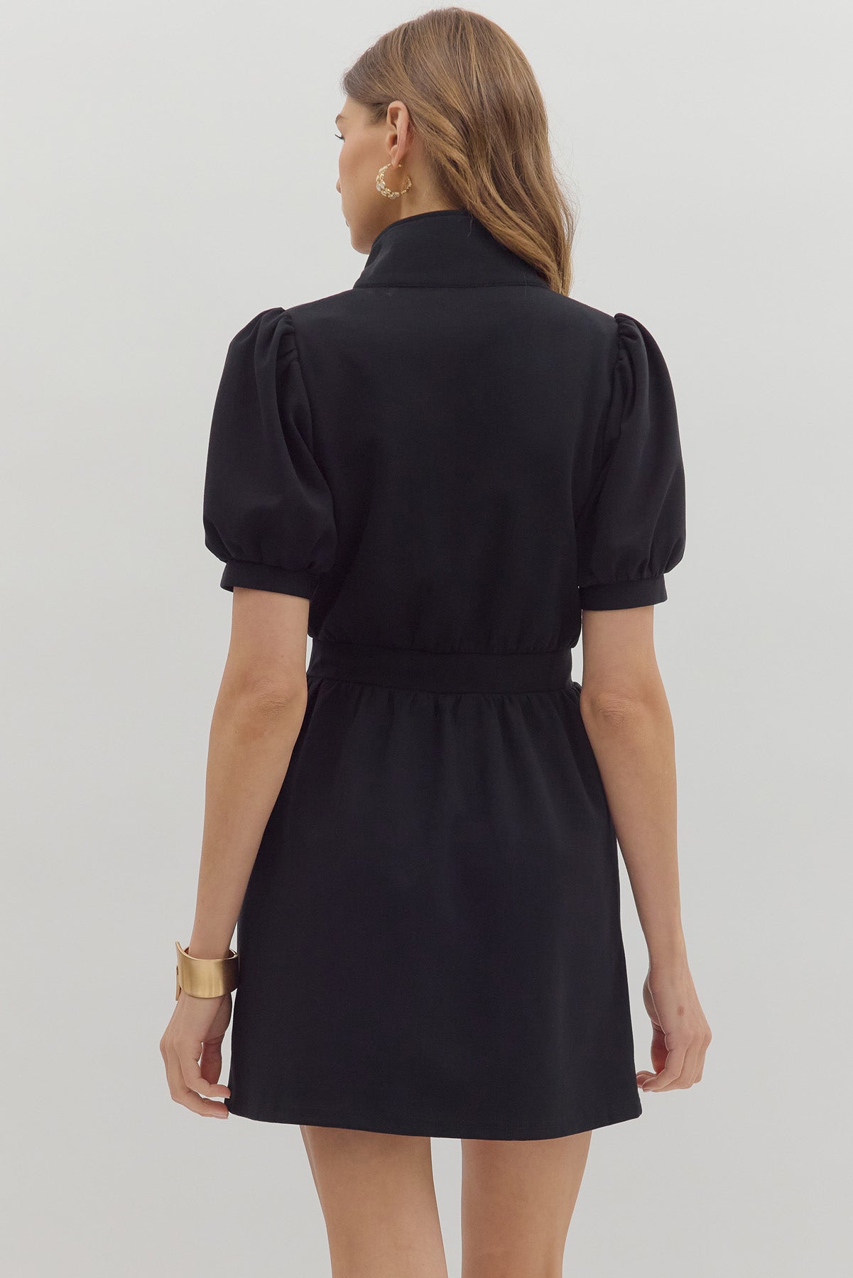 Renna Zip Front Mini Dress Large / Black Renna Zip Front Mini Dress Large / Black