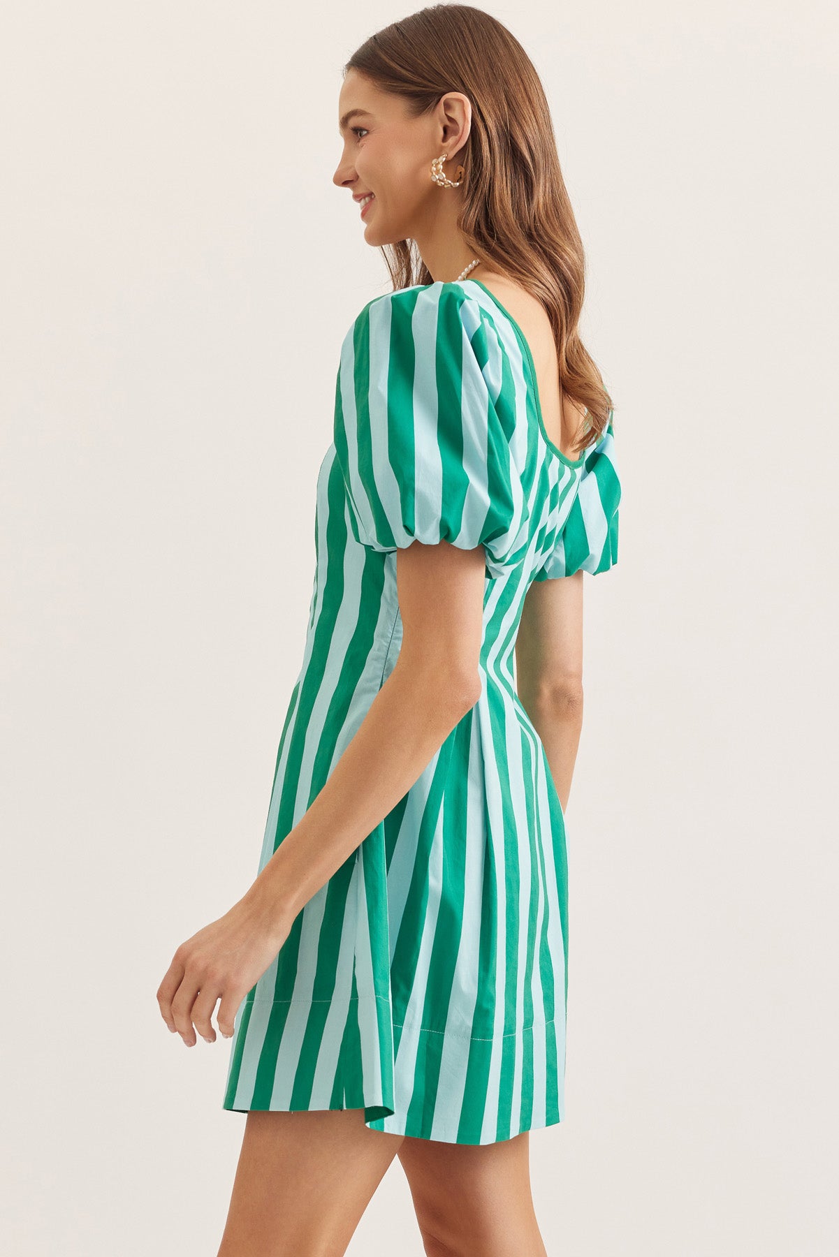 Striped Green & Mint Mini Dress