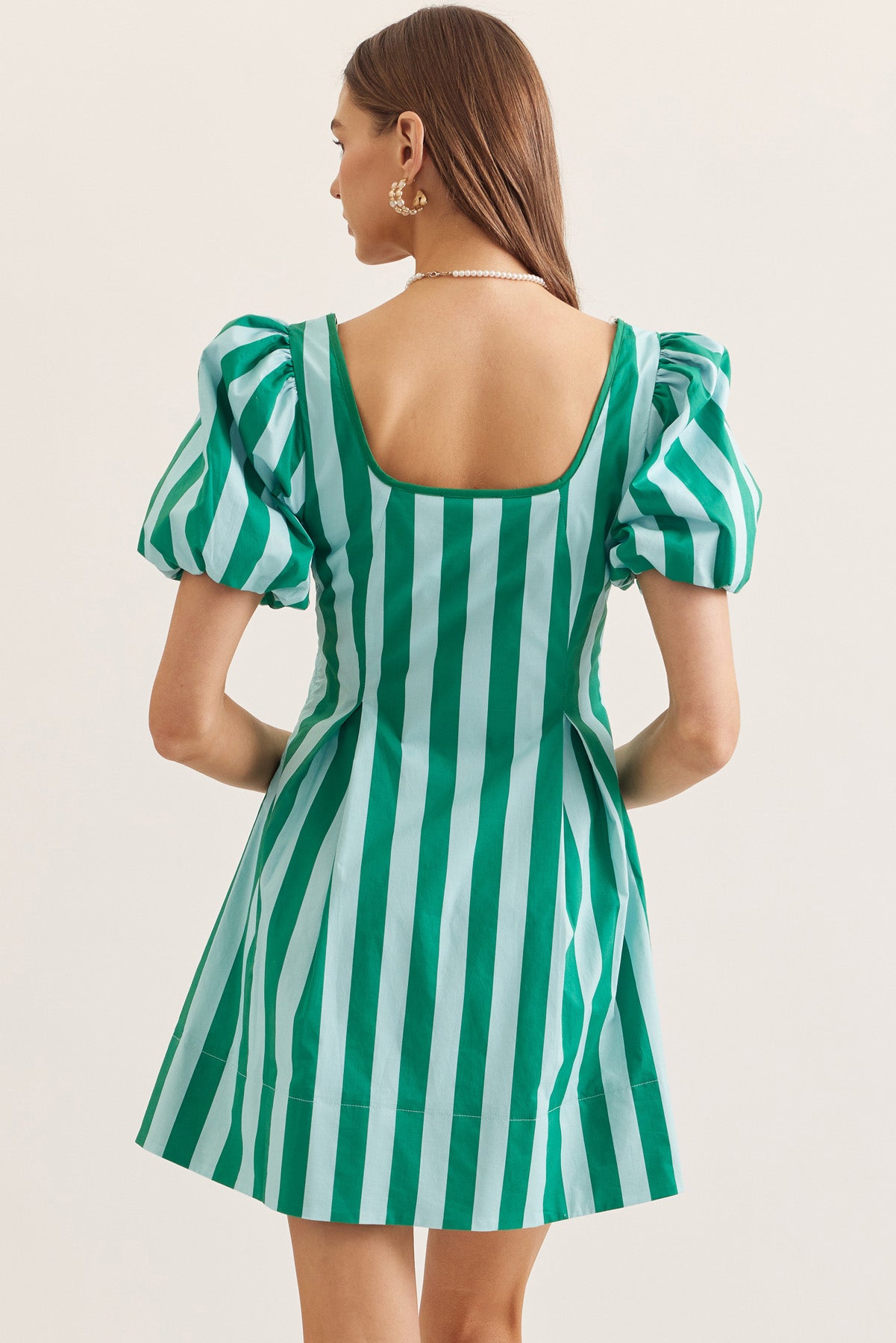 Striped Green & Mint Mini Dress