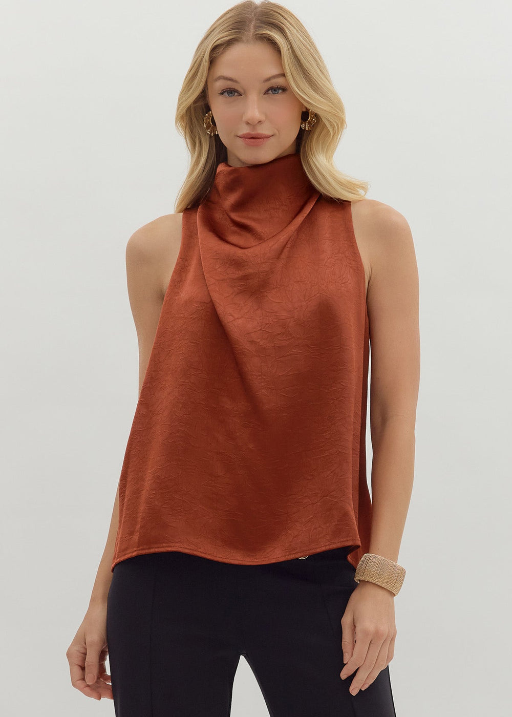 Sleeveless Mock Neck Top