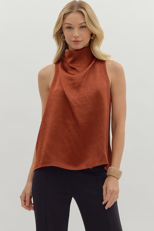 Sleeveless Mock Neck Top