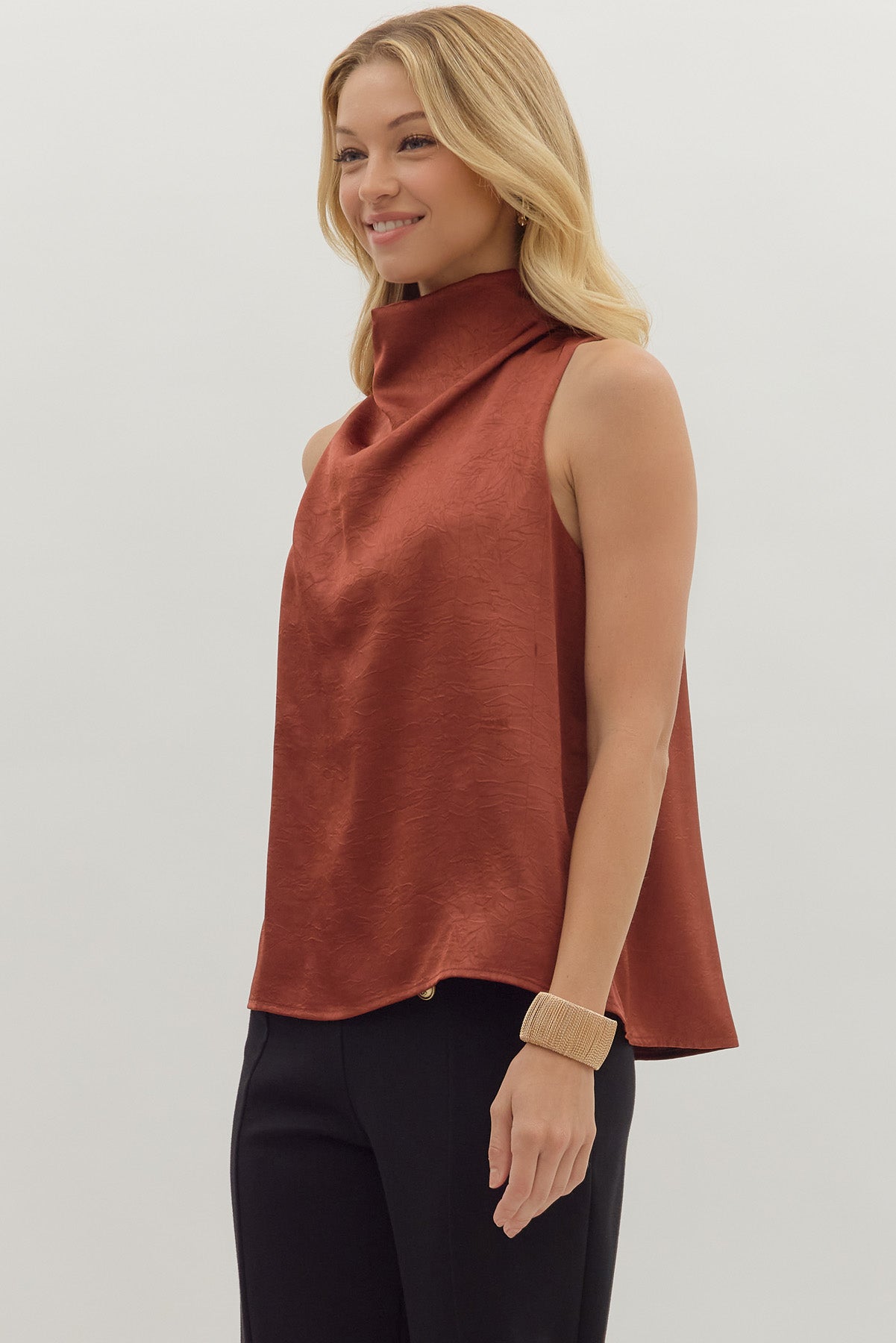 Sleeveless Mock Neck Top