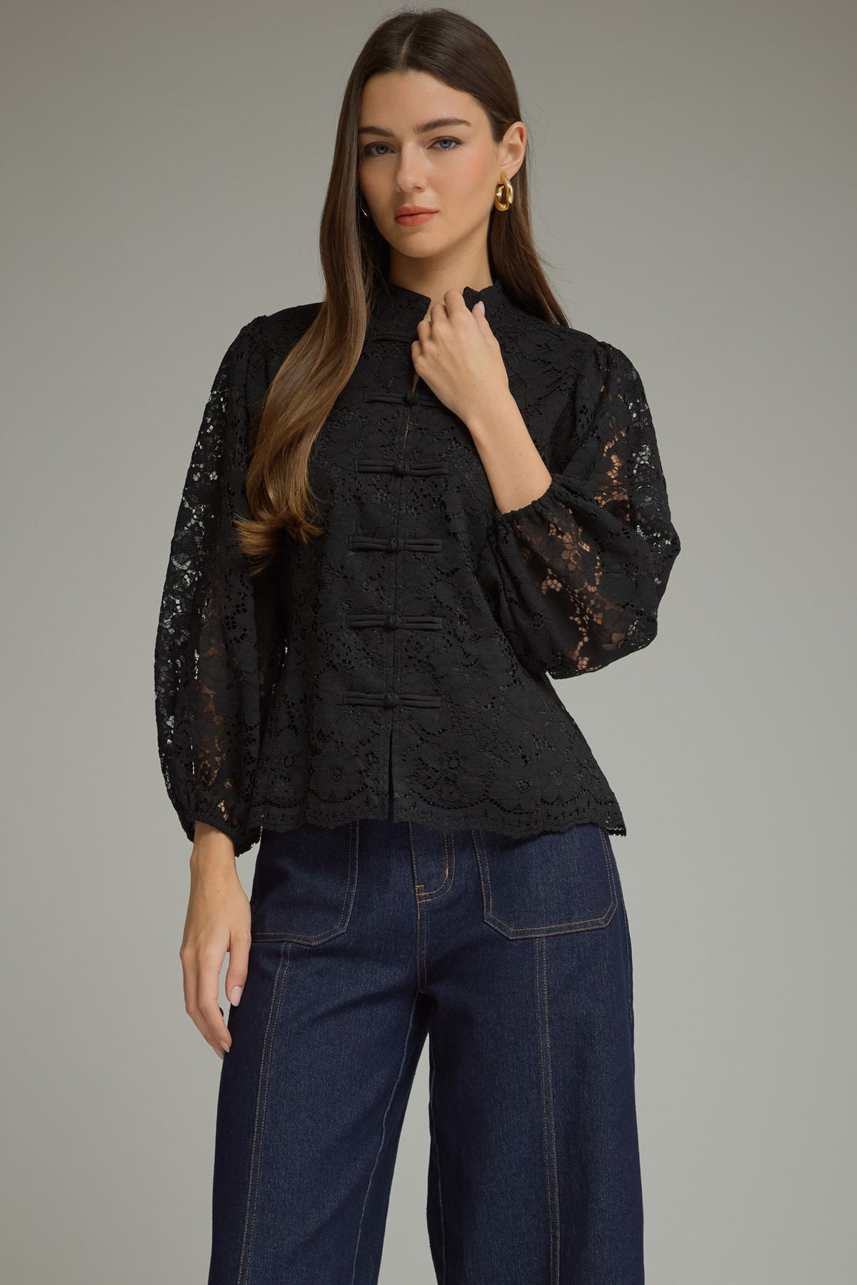 Lace Top w/ Button Closure