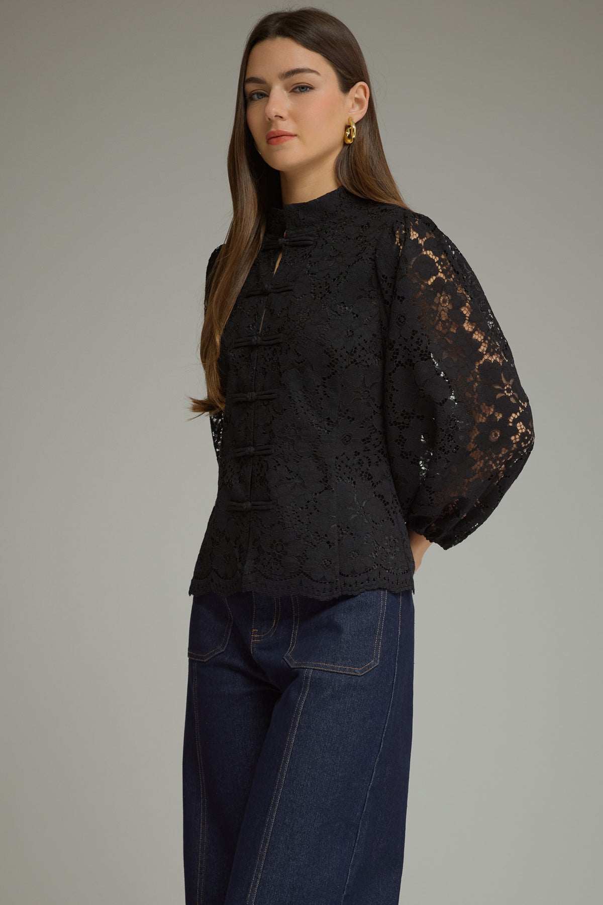 Lace Top w/ Button Closure