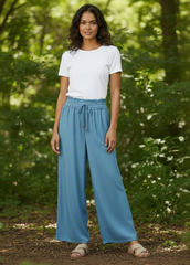 THML Elastic Drawstring Waist Chambray Pants