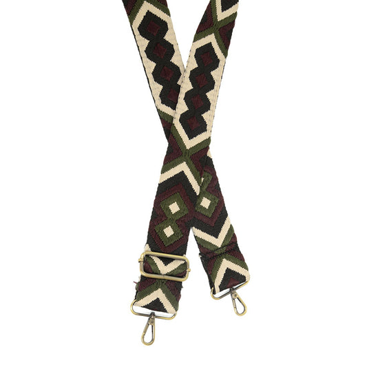 Embroidered Geometric Guitar Strap