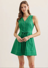 Mini Contrast Topstitch Dress