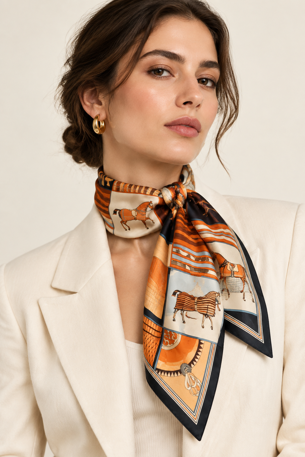 Equestrian Elegant Silk Scarf