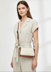 Everly Faux Woven Crossbody Bag w/ Top Zip Closure