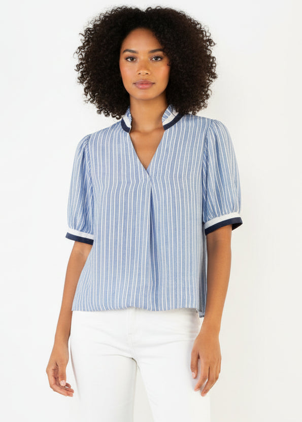 THML Striped V-Neck Top