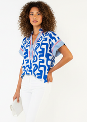 THML Abstract V-Neck Top