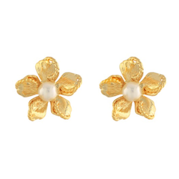 Flower With Pearl Earrings