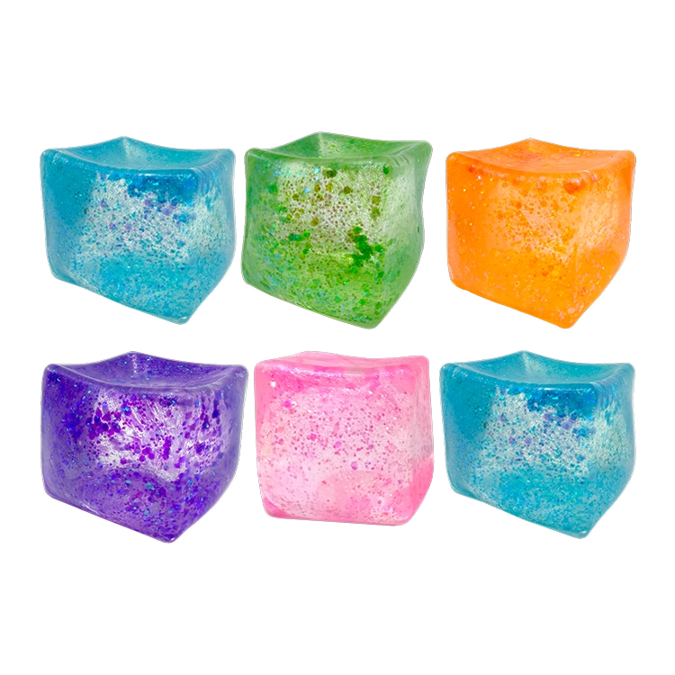 3" Jumbo Glitter Squishy Cube