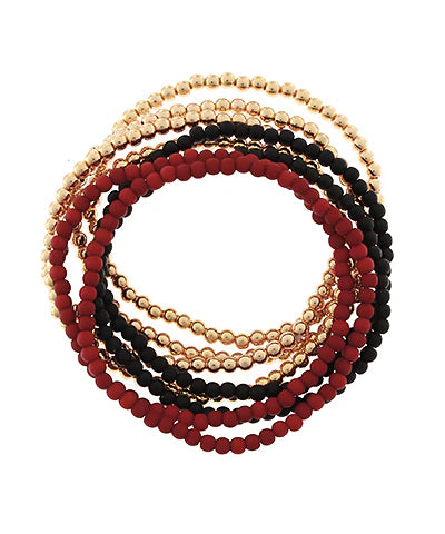 Gamecock Game Day 8 Row Bead Bracelet
