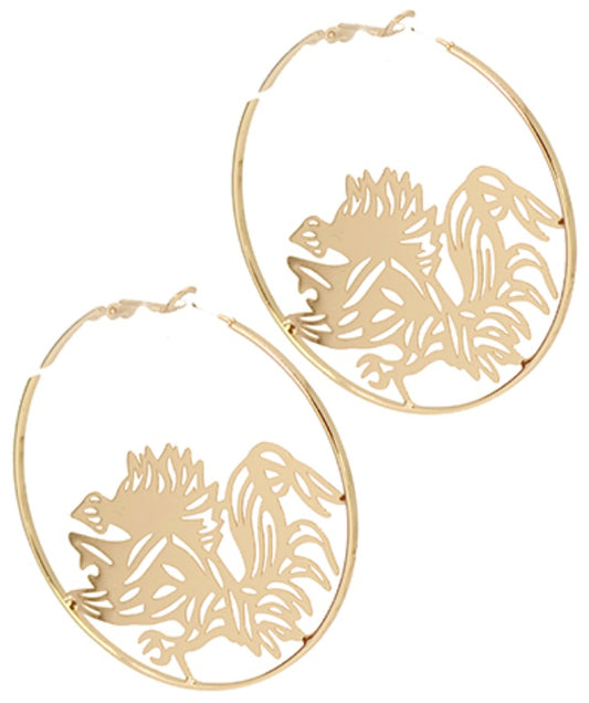 Gamecock Filigree Hoops