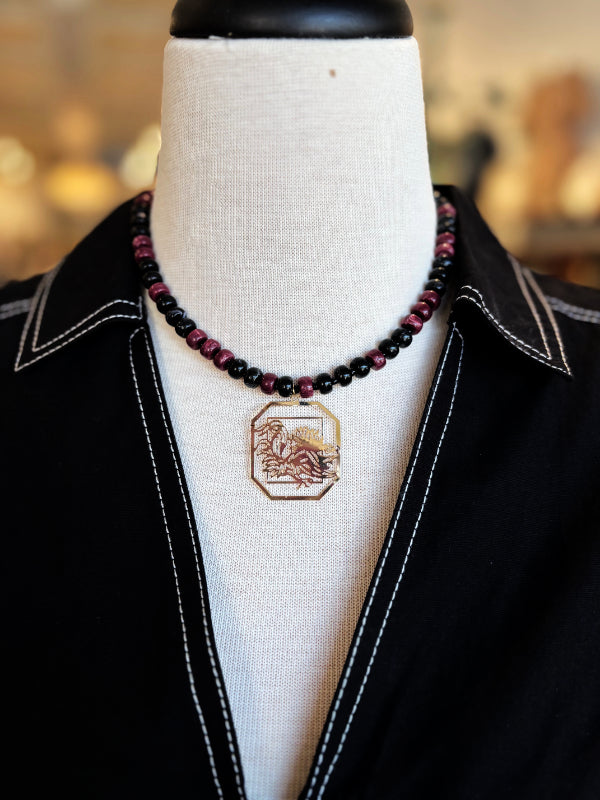 Ellison Stone Necklace Gold Pendant