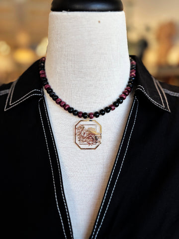 Ellison Stone Necklace Gold Pendant