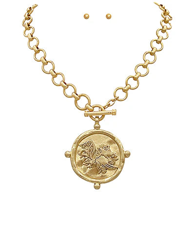 Gamecock Pendant Necklace Set