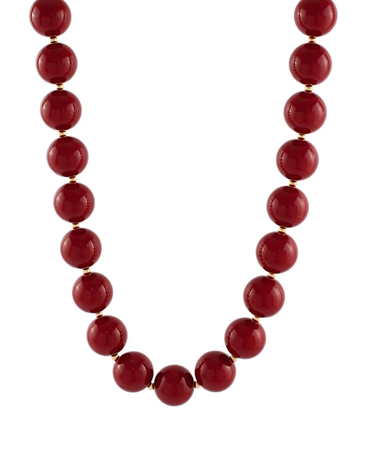 Garnet Acrylic & CCB Ball Necklace