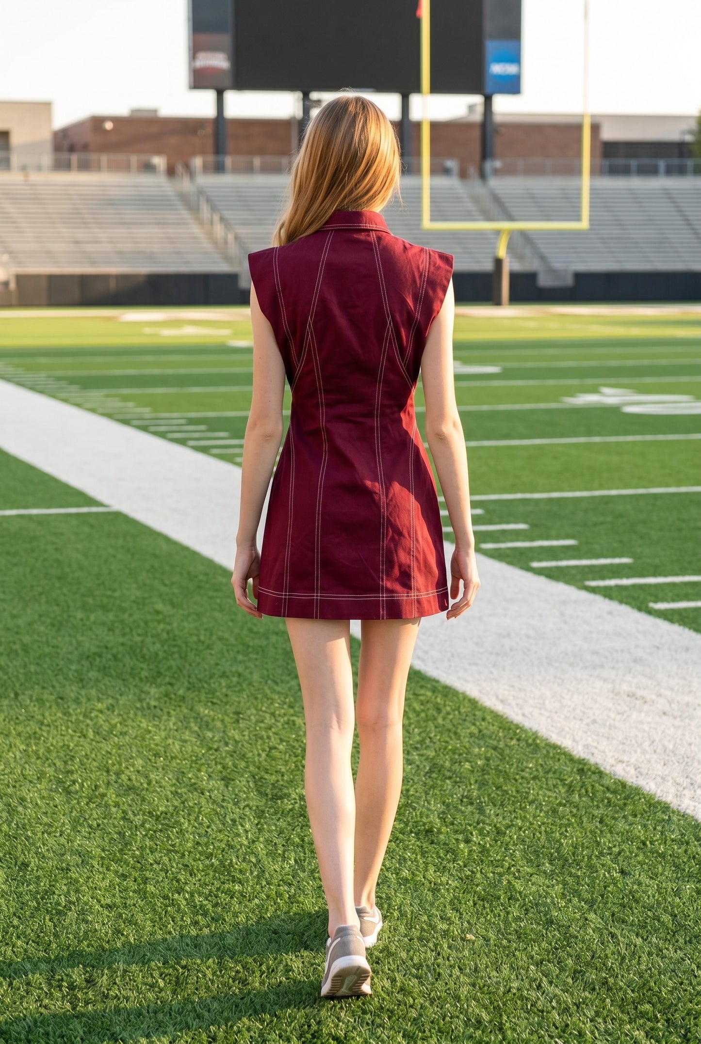 Garnet Collared Contrast Stitch Dress