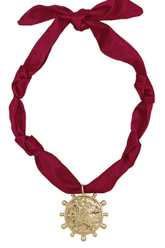 Gamecock Pendant Scarf Necklace