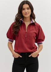 Garnet Zip-front Top