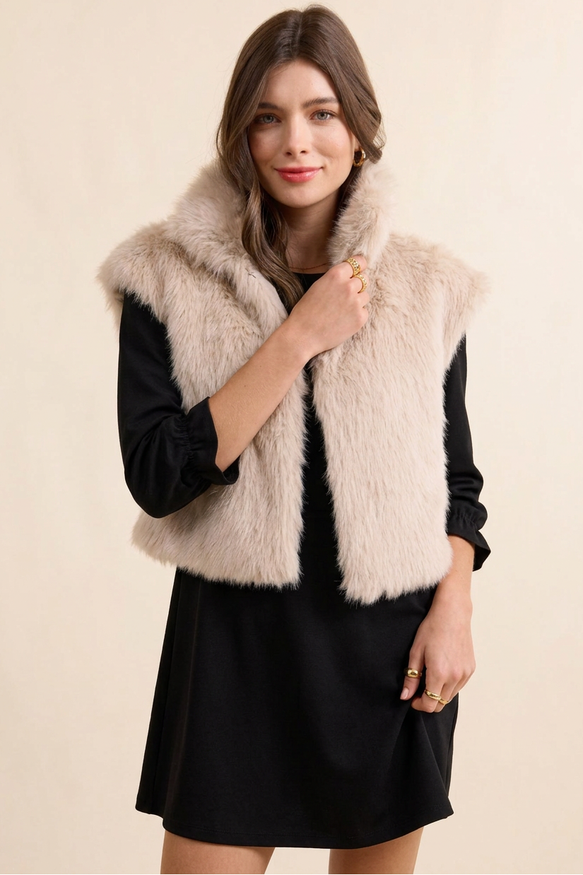 Georgette Faux Fur Vest