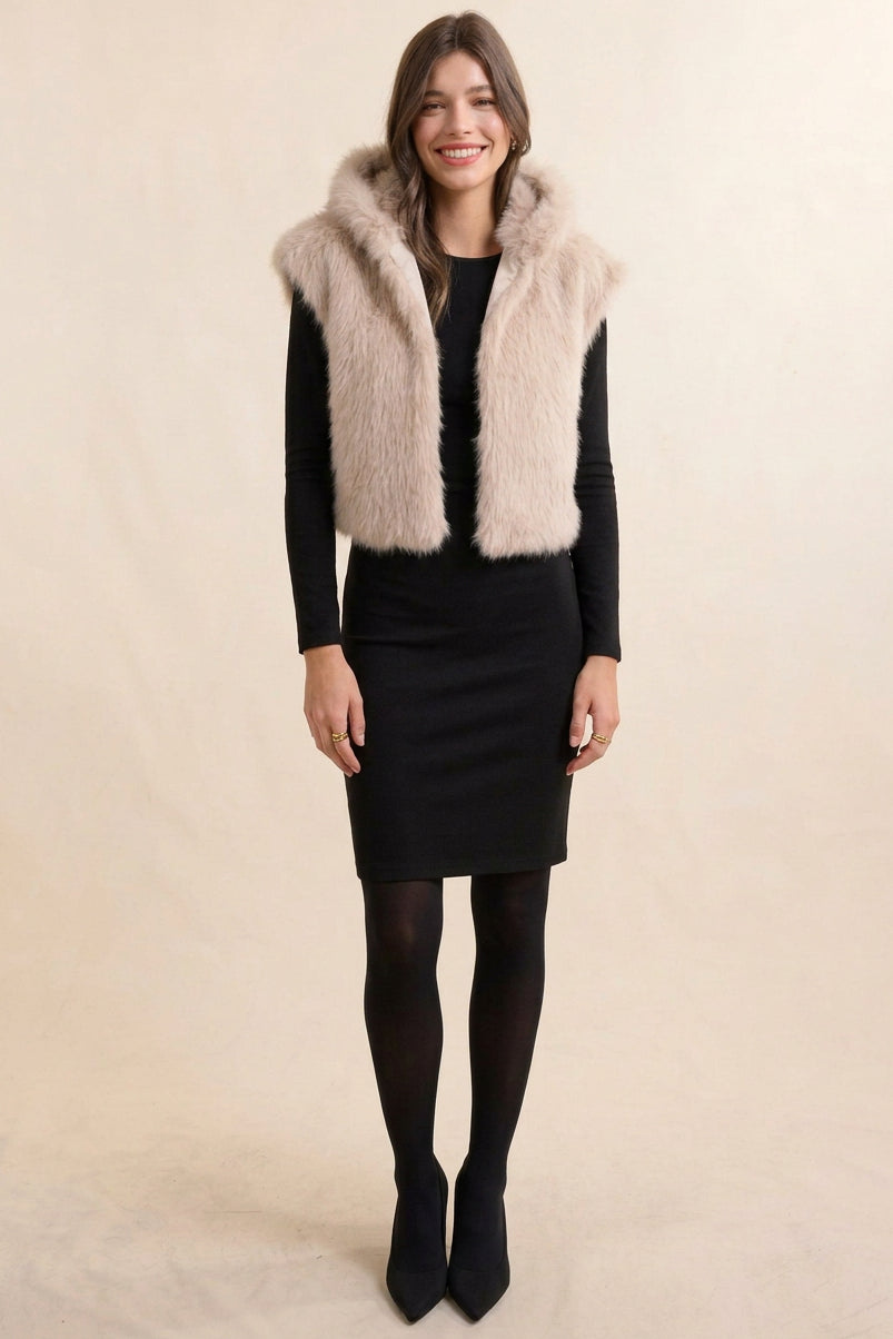 Georgette Faux Fur Vest