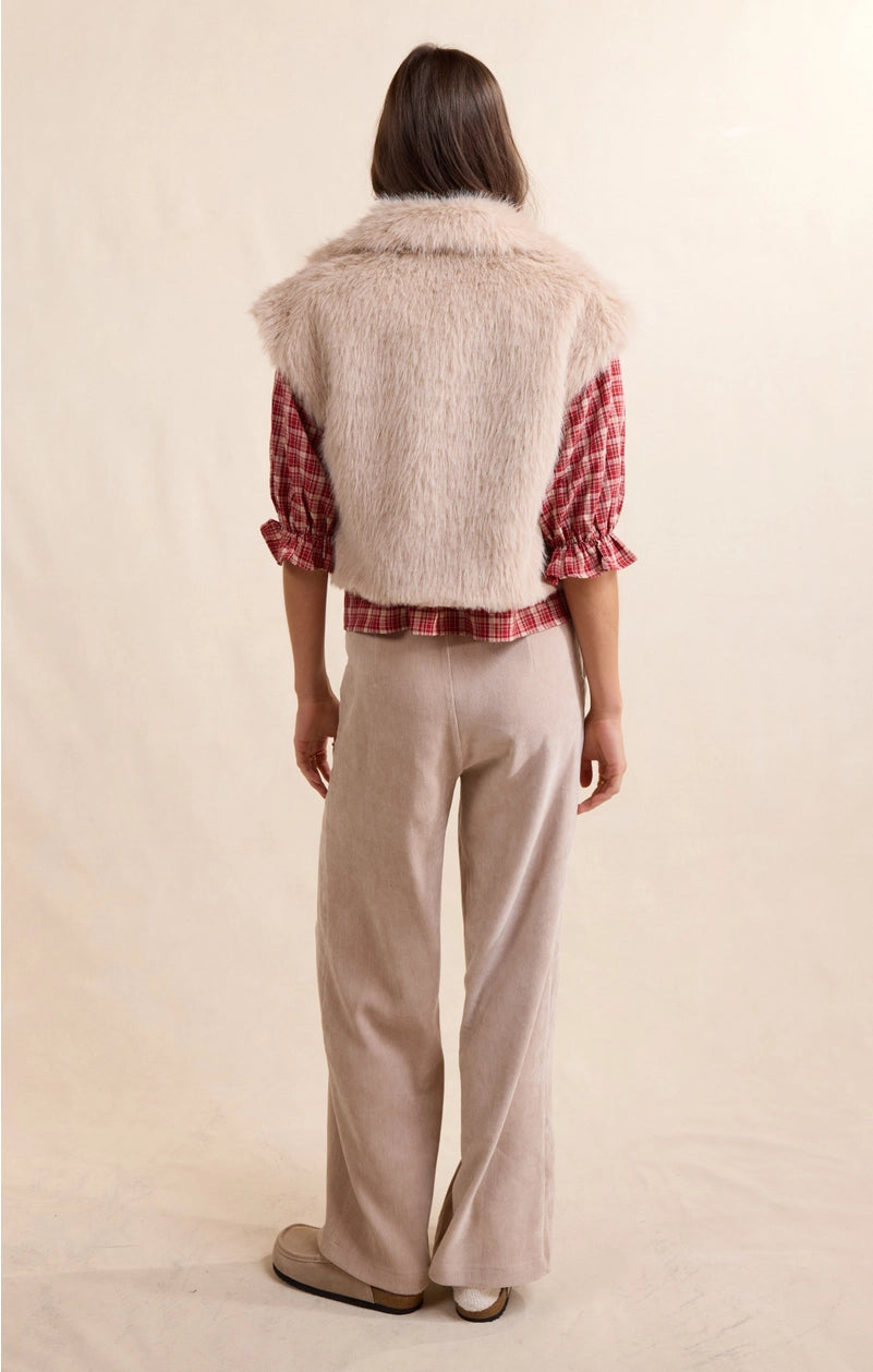 Georgette Faux Fur Vest