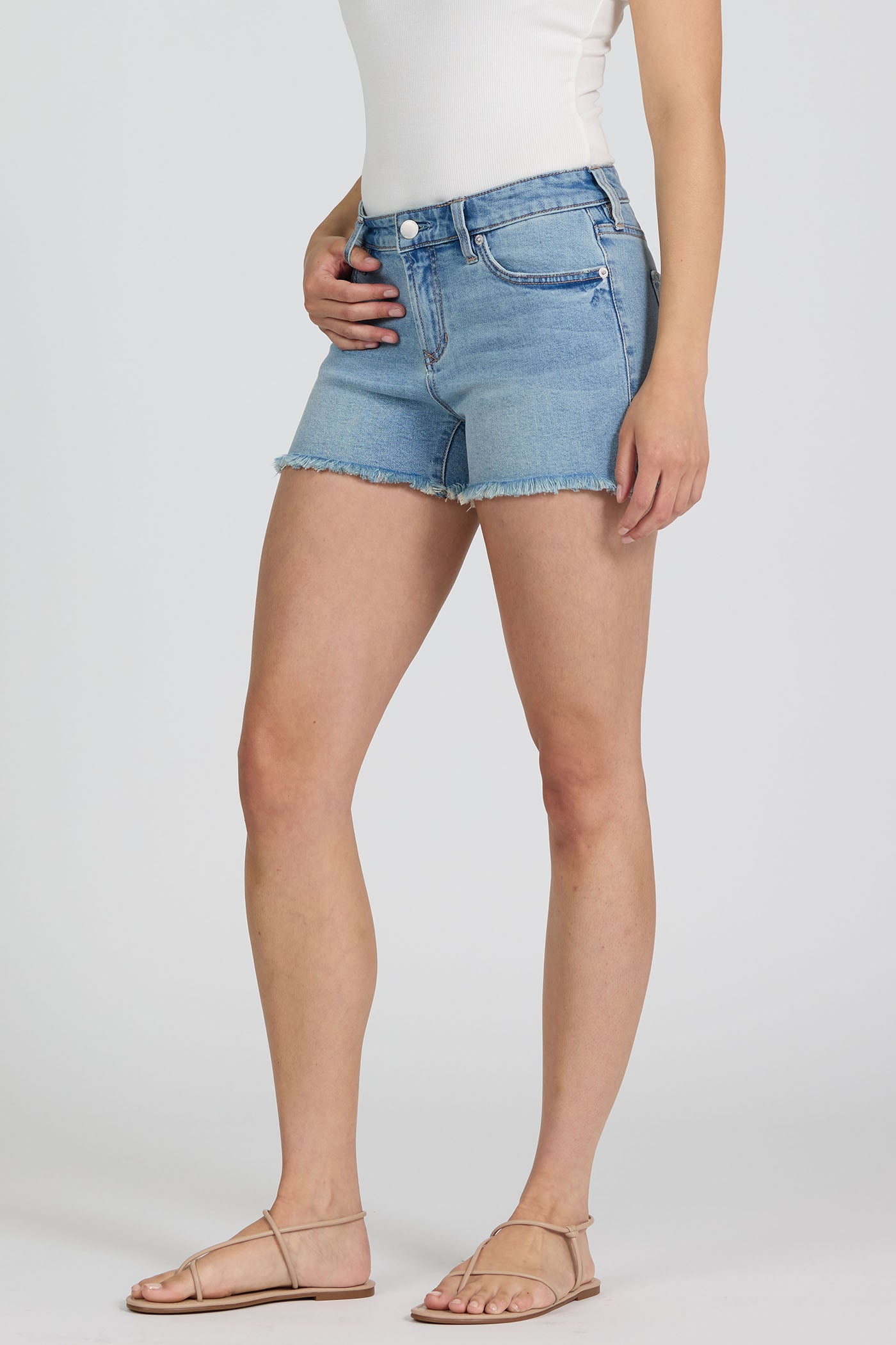 Gigi Mid-Rise Denim Shorts