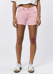 Gigi Mid-Rise Denim Shorts Sepia Rose