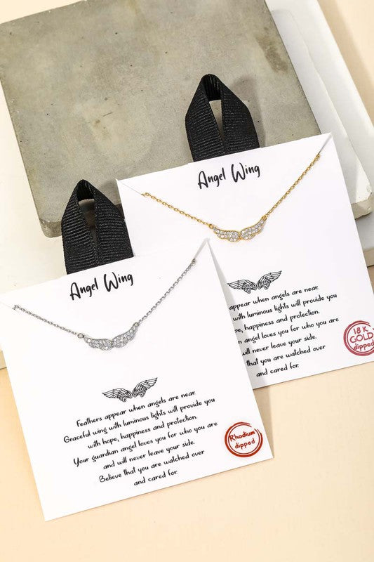 Girls Angel Wing Pendant Necklace