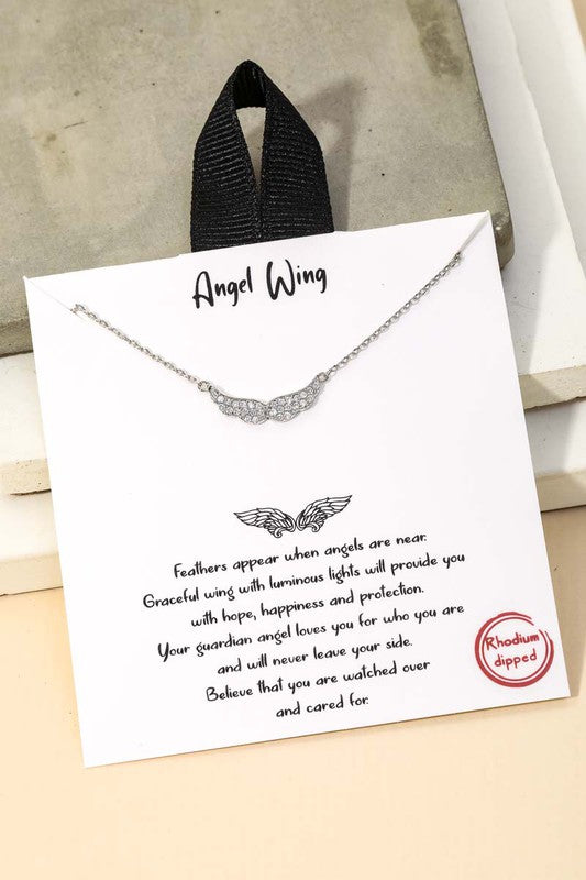 Girls Angel Wing Pendant Necklace