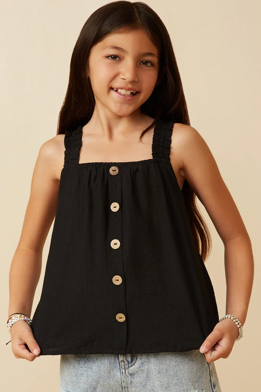 Girls Button Detail Tank