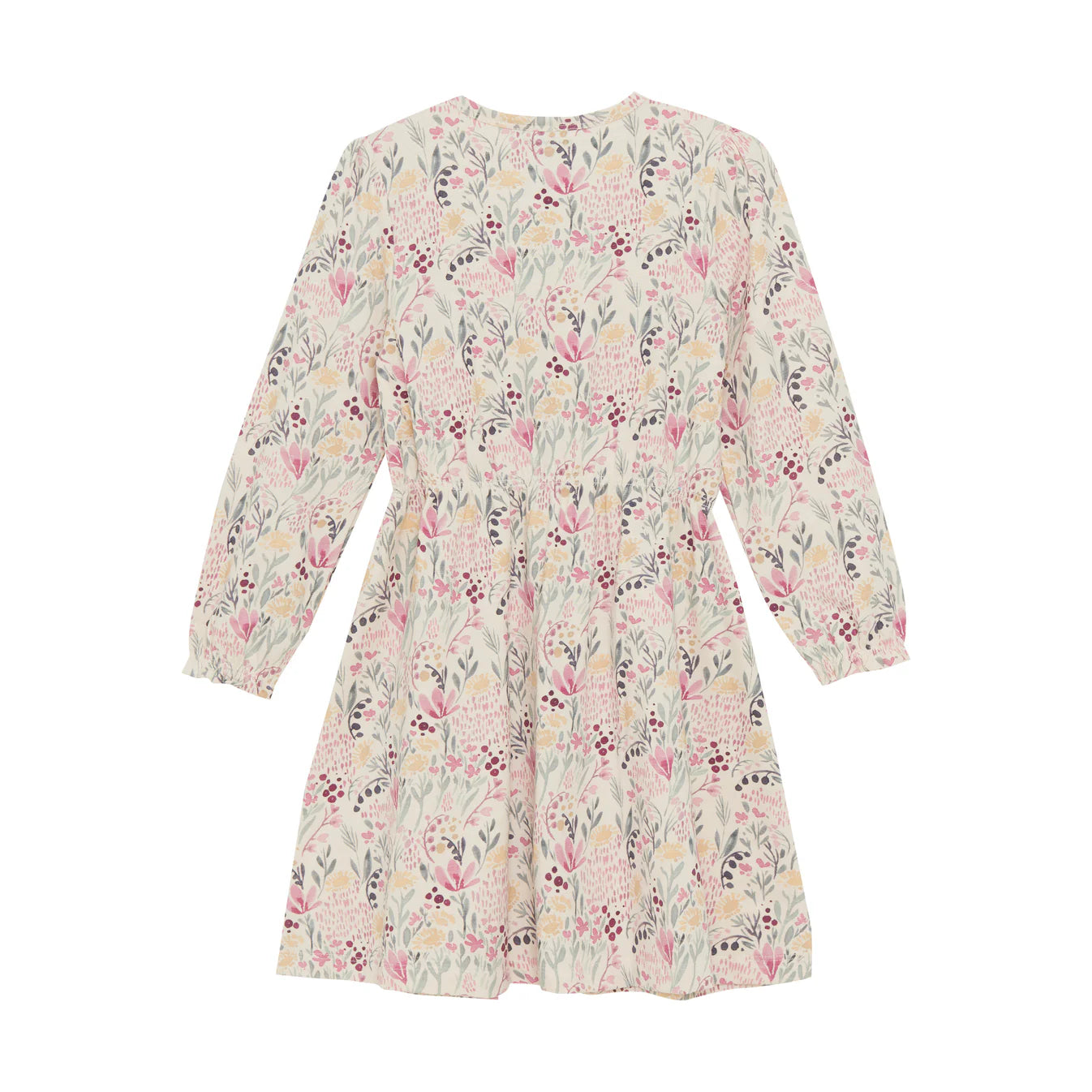 Girls Corduroy LS Floral Dress